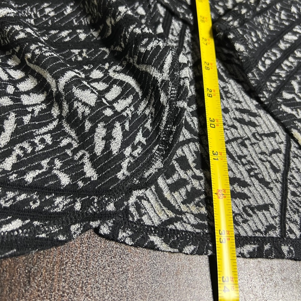 Free People Black Silver Boho Fringe Open Front Cardigan Kimono XS/S Oversized - Picture 8 of 13